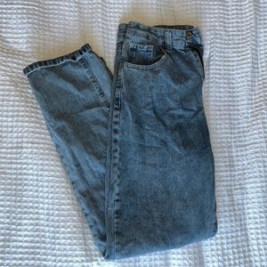 blue wide leg jeans